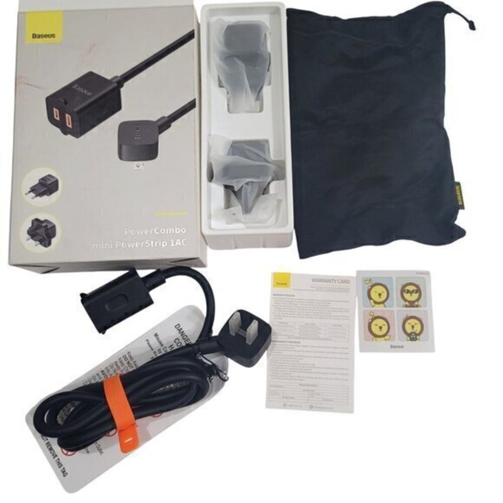 Baseus Travel Adapter Power Cord UK Europe
